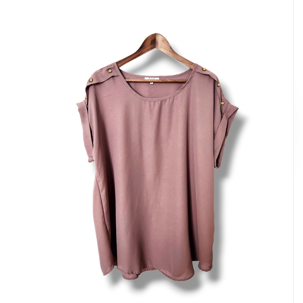 MPH Collection Short Sleeve Woven Pullover Blouse | 2X